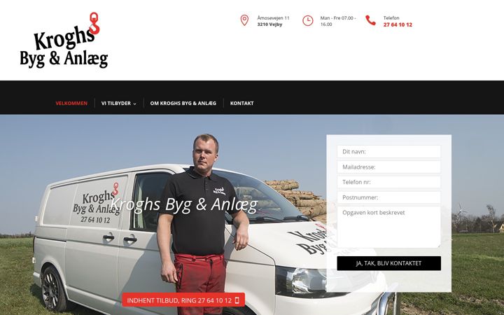 Screenshot of kroghs-byg.dk
