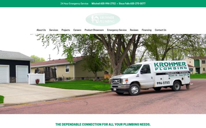 Skärmbild av krohmerplumbing.com