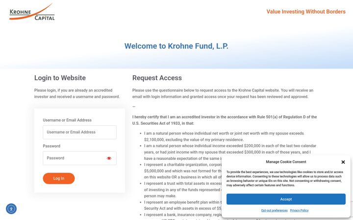 Skärmbild av krohnecapital.com