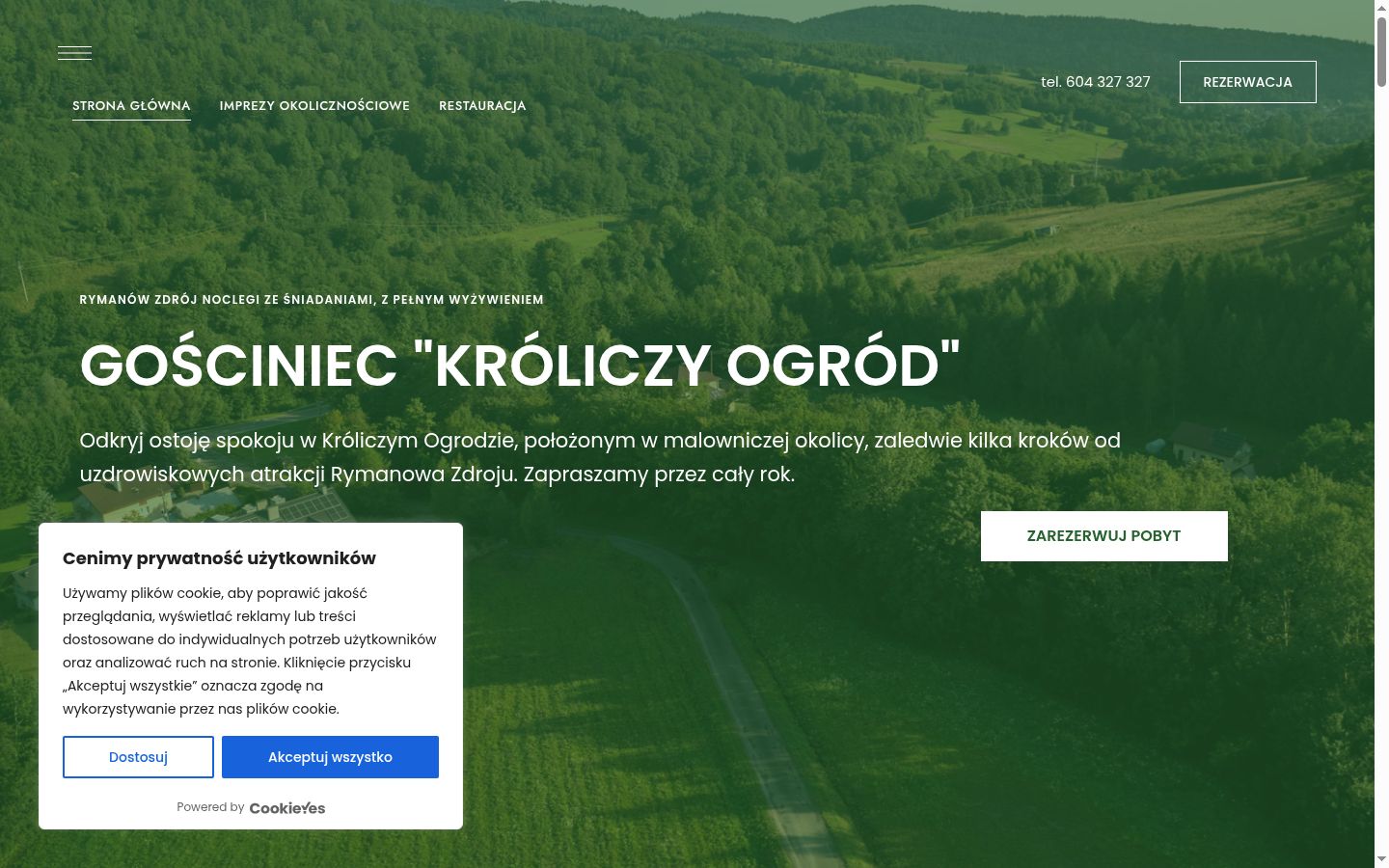 Képernyőkép a bármilyen interakció előtt megjelenő hozzájárulási bannerről