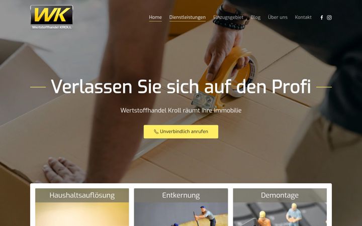 Screenshot of kroll-dienstleistungen.de