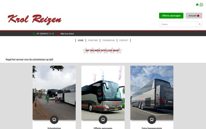 Screenshot of krolreizen.nl