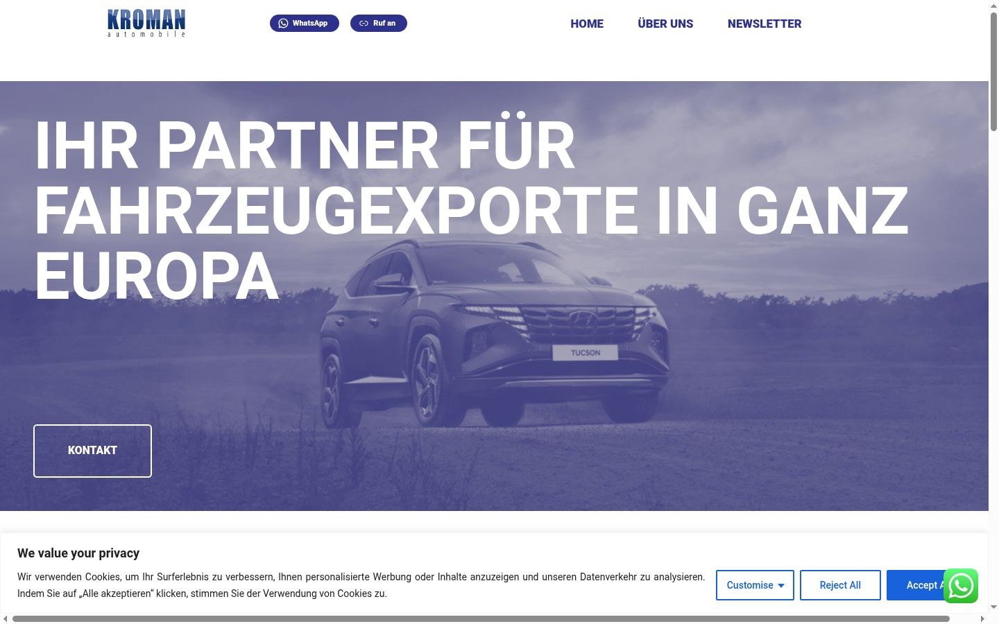 Screenshot van de toestemmingsbanner zoals getoond vóór enige interactie