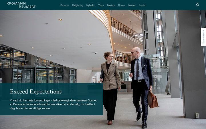 Screenshot of kromannreumert.com