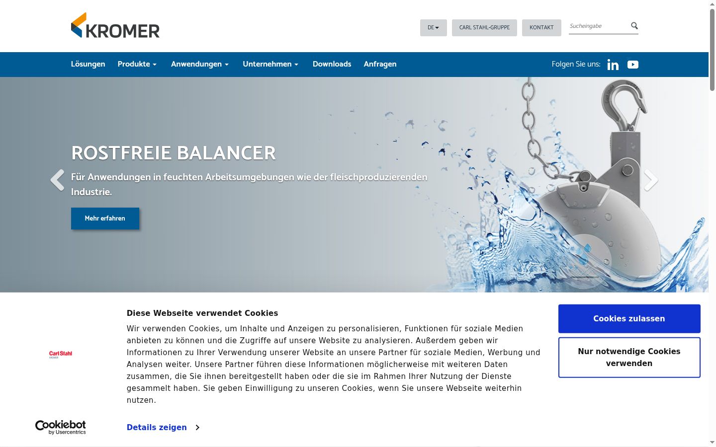 Screenshot des Einwilligungsbanners vor jeglicher Interaktion