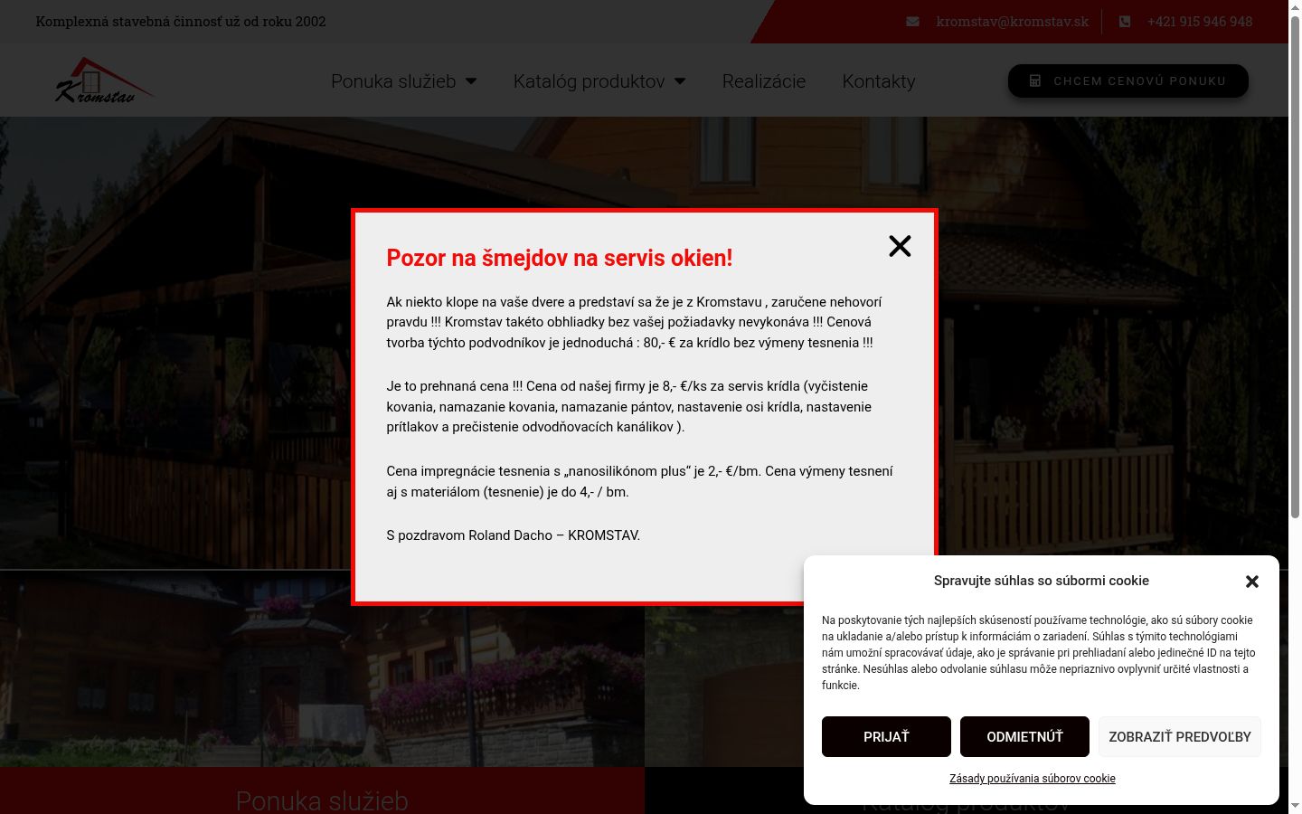 Snímka obrazovky banera súhlasu zobrazeného pred akoukoľvek interakciou