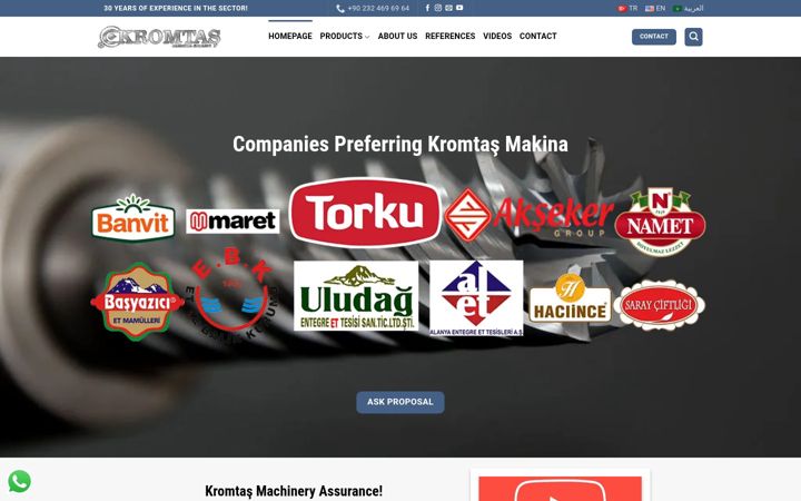 Screenshot of kromtas.com.tr