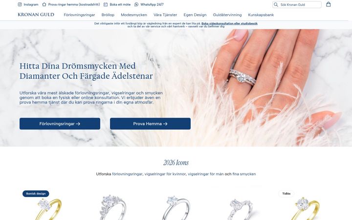 Screenshot of kronanguld.com