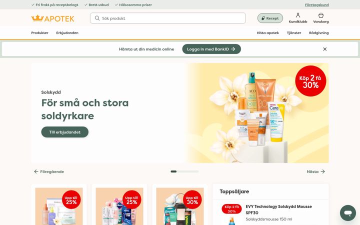 Screenshot of kronansapotek.se