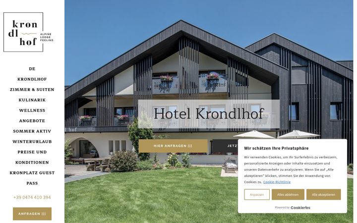 Skärmbild av krondlhof.com