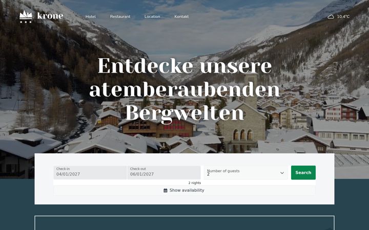 Screenshot of krone-saasgrund.ch