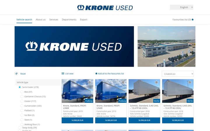 Screenshot of krone-used.com