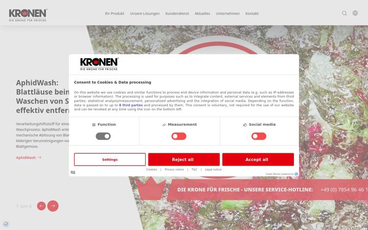Screenshot of kronen.eu