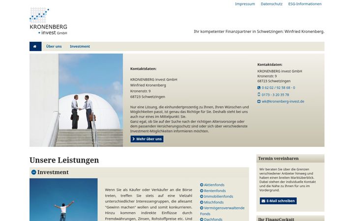 Screenshot of kronenberg-invest.de