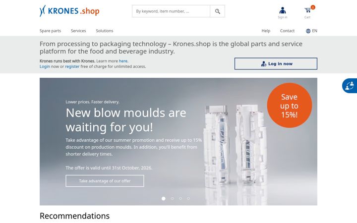 Screenshot of kronesspareparts.com