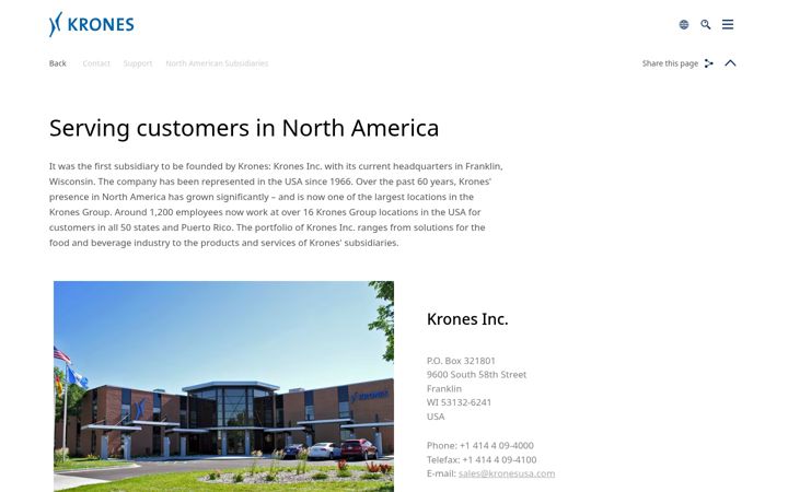 Screenshot of kronesusa.com