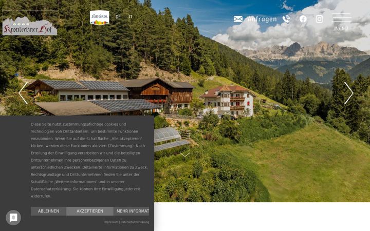 Screenshot of kronlechnerhof.com