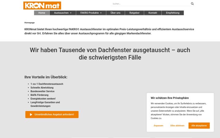Screenshot of kronmat.de