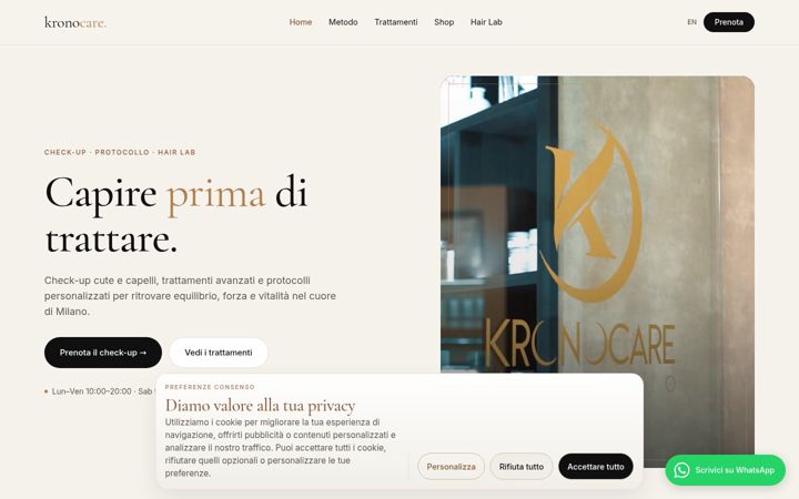Screenshot of kronocare.it