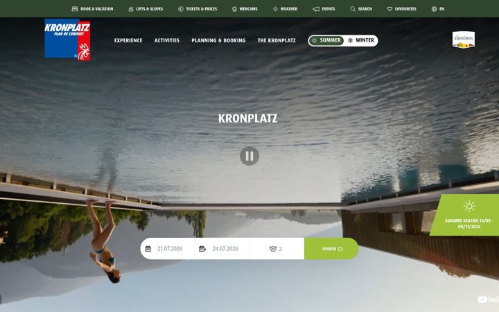 Screenshot of kronplatz.com
