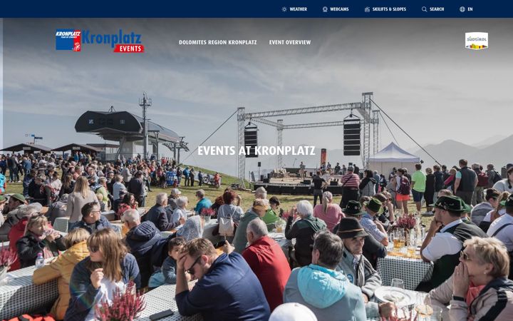 Screenshot of kronplatzevents.com