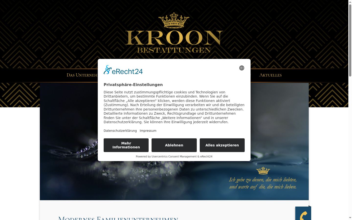 Captura de ecrã do banner de consentimento apresentado antes de qualquer interação