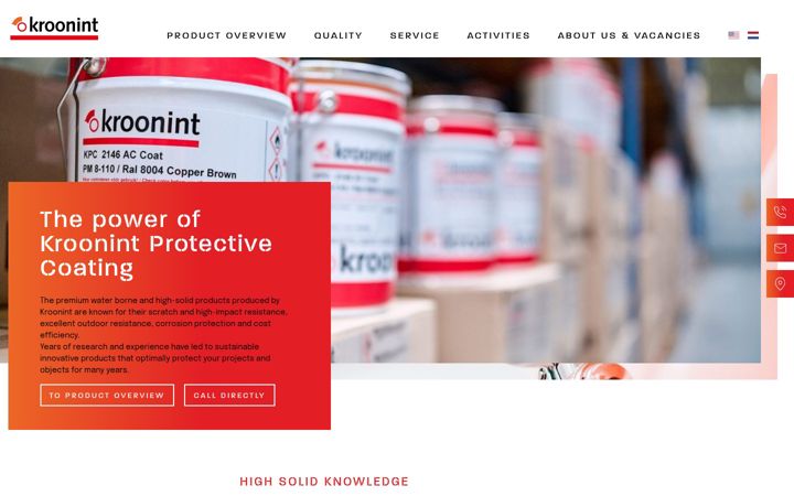 Screenshot of kroonintcoating.com
