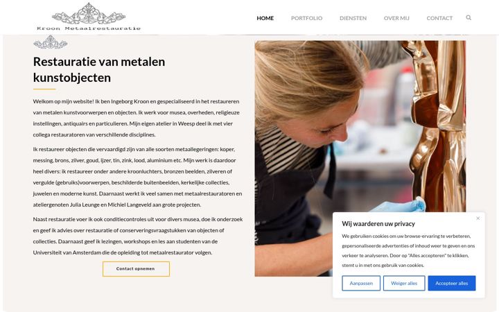 Screenshot of kroonmetaalrestauratie.nl