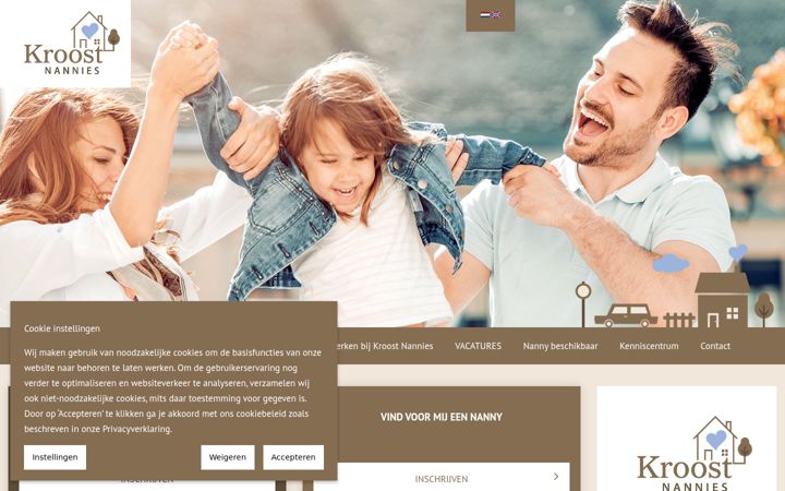 Screenshot of kroostnannies.nl