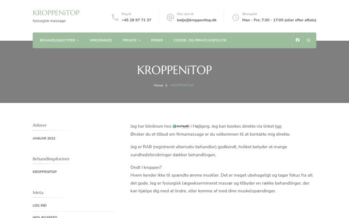 Ekraanipilt saidist kroppenitop.dk