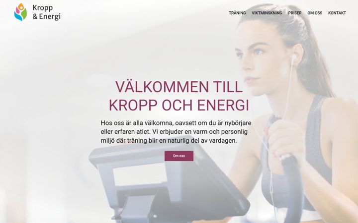 Screenshot of kroppochenergi.se