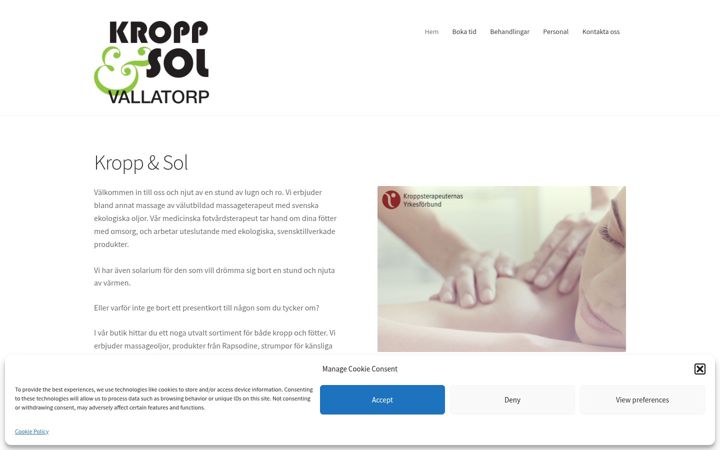 Screenshot of kroppochsol.se