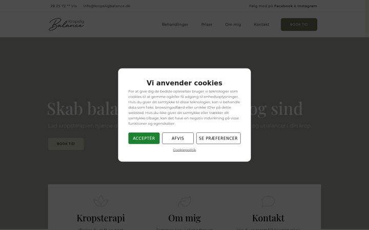 Screenshot of kropsligbalance.dk
