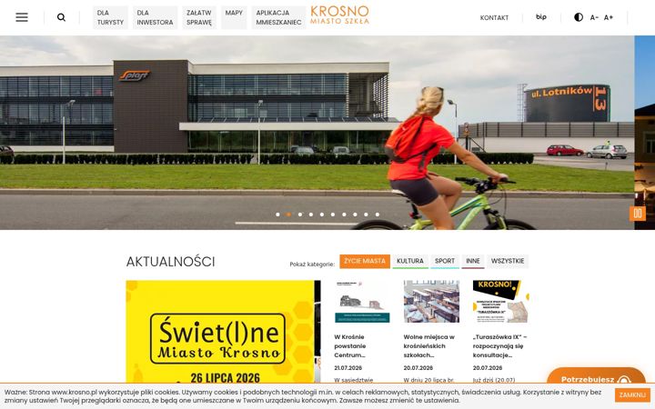 Snímek obrazovky krosno.pl