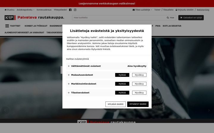 Screenshot of krphalli.fi