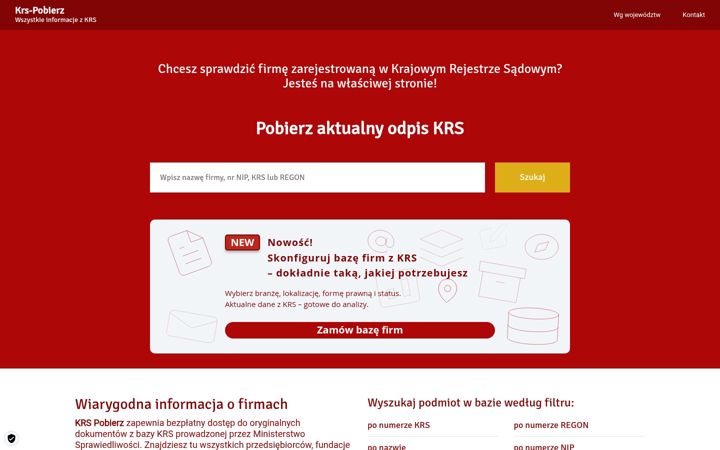 Screenshot of krs-pobierz.pl