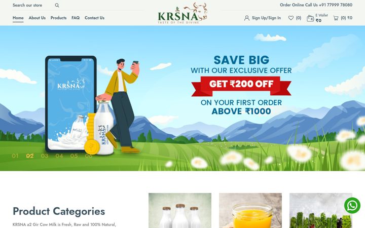 Screenshot of krsnaa2milk.com