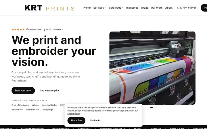 Screenshot of krtprints.co.uk
