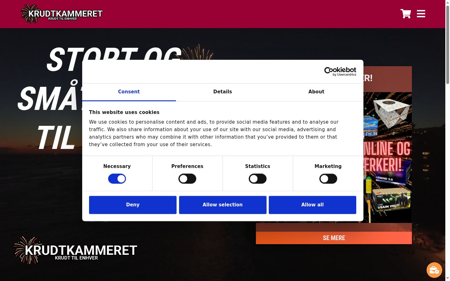 Sutikimo reklamjuostės, rodytos prieš bet kokią sąveiką, ekrano kopija