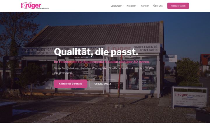 Screenshot of krueger-bauelemente.com