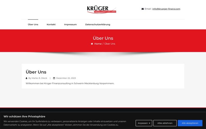 Screenshot of krueger-finanz.com