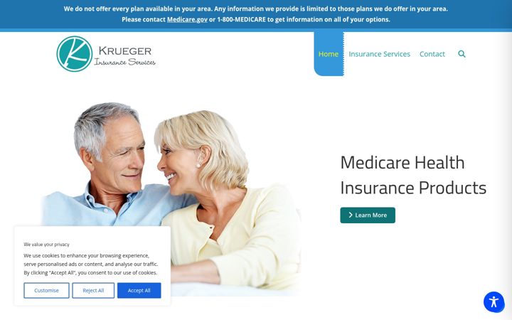 Ekrano kopija krueger-insurance.com
