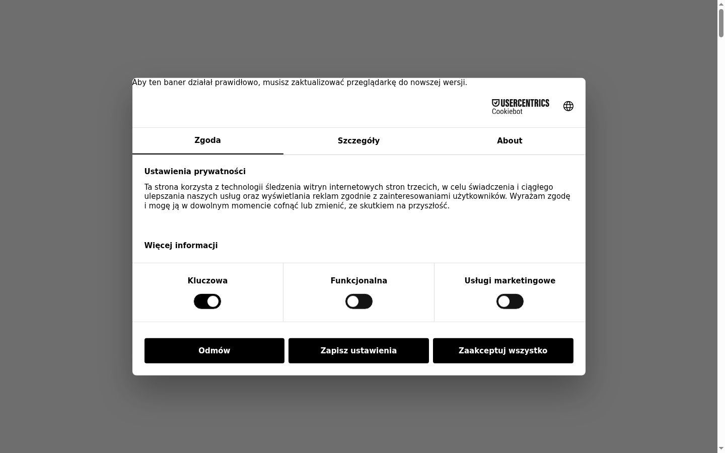Capture d'écran de la bannière de consentement affichée avant toute interaction