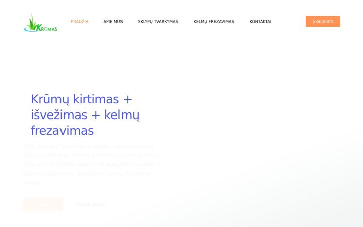 Screenshot stránky krumas.lt