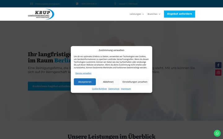 Screenshot von krup-gebaeudereinigung.de