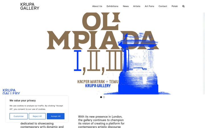 Screenshot stránky krupagallery.com