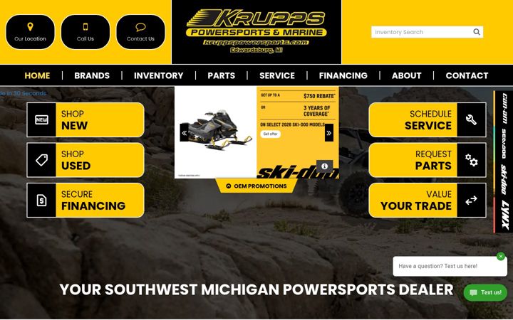 Screenshot of kruppspowersports.com