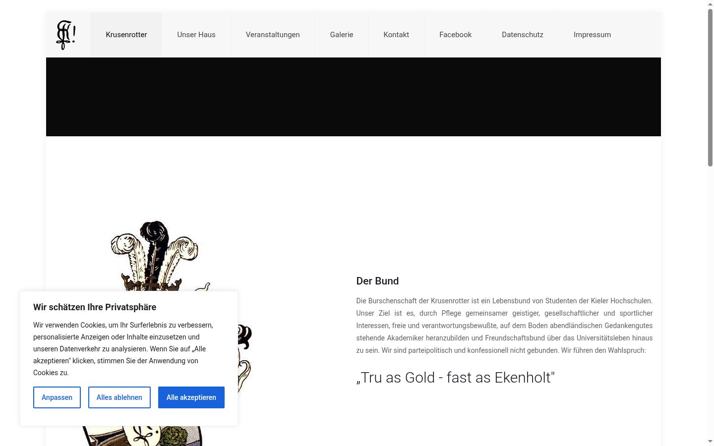 Screenshot of the consent banner shown before any interaction