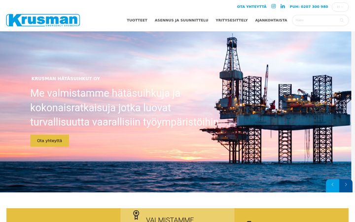 Screenshot of krusmanhatasuihkut.fi