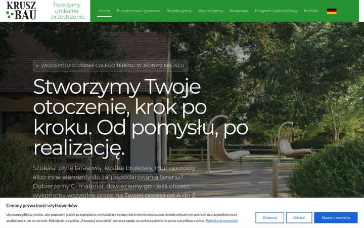 Screenshot stránky krusz-bau.com